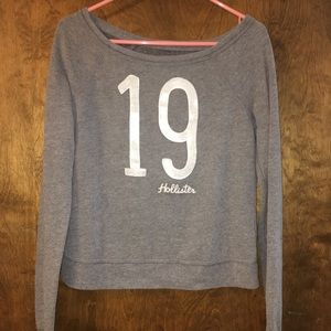 Grey Hollister off the shoulder crew neck